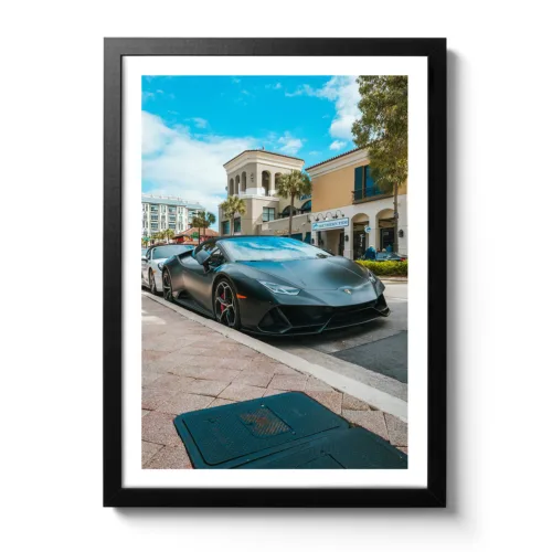 Picture of a black Lamborghini Gallardo on Las Olas Blvd.