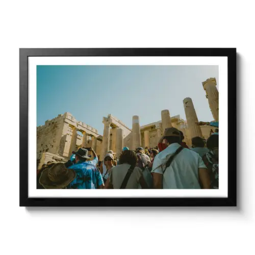 Menschenmassen auf der Akropolis in Athen.